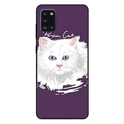 Ốp lưng dành cho Samsung A31 mẫu Mèo Trắng Tím