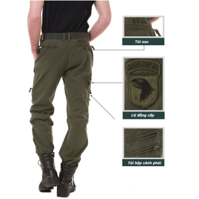 Bộ Quần Áo Nam Lính Mỹ US ARMY Kiểu Dáng Túi Hộp, Chất Liệu Kaki Cao Cấp Phong Cách Lính Cực Ngầu (Tặng dây lưng) - HÀNG CHÍNH HÃNG